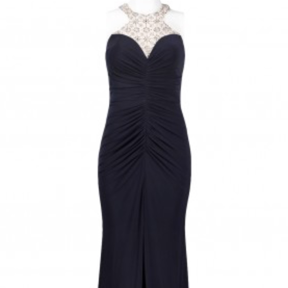 Amazing RED Halter Neckline Ruched Dress